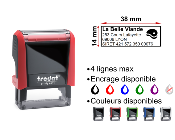 Image Tampon Boucherie 4 lignes/logo