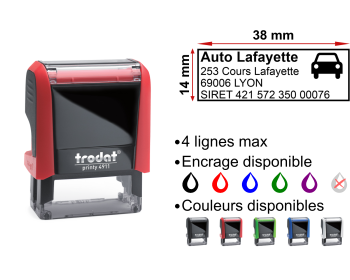 Image Tampon Garage Automobile 4 lignes/logo