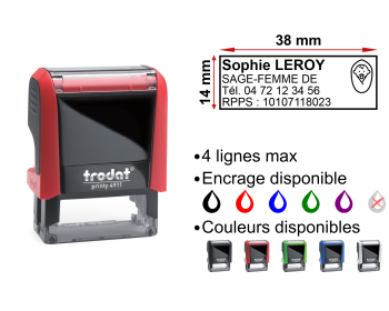 Image Tampon Sage-Femme 4 lignes/logo