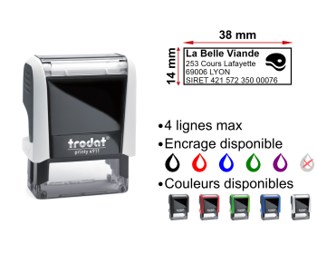 Image Tampon Boucherie 4 lignes/logo