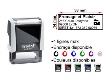 Image Tampon Fromagerie 4 lignes/logo