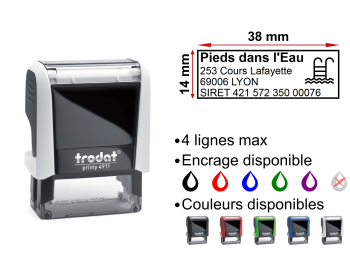 Image Tampon Pisciniste 4 lignes/logo