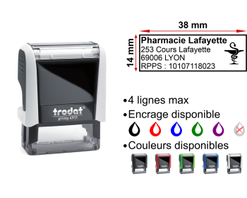 Image Tampon Pharmacie 4 lignes/logo