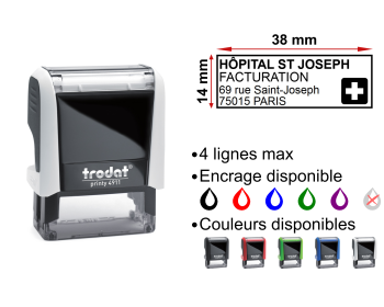 Image Tampon Hôpital 4 lignes/logo