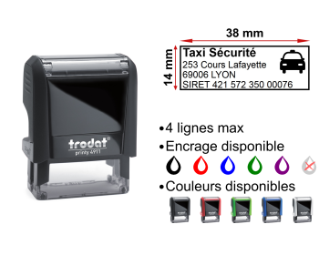 Image Tampon Taxi 4 lignes/logo
