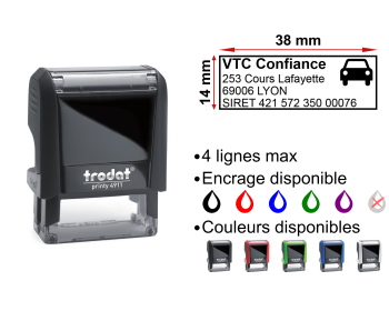 Image Tampon VTC 4 lignes/logo