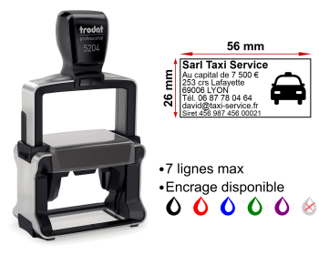 Image Tampon professionnel Taxi 7 lignes/logo
