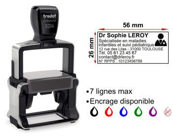 Image Tampon professionnel Pédiatre 7 lignes/logo