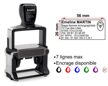 Image Tampon professionnel Sage-femme 7 lignes/logo