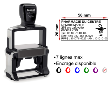 Image Tampon professionnel Pharmacie 7 lignes/logo