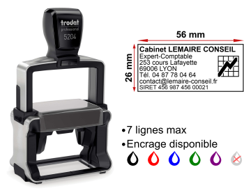 Image Tampon professionnel Expert-Comptable 7 lignes/logo