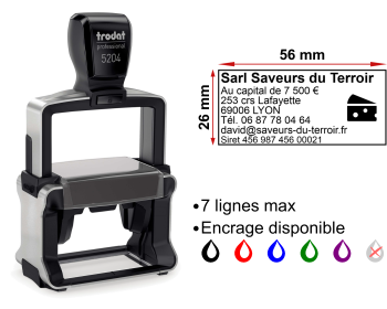Image Tampon professionnel Fromagerie 7 lignes/logo