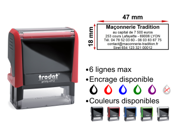 Image Tampon Maçonnerie 6 lignes