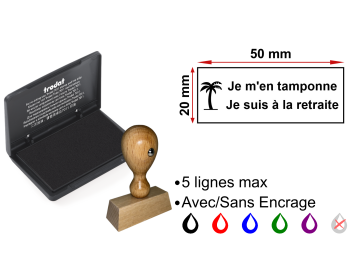 Tampon Cadeau Retraite 50x20mm + encreur Image Tampon Cadeau Retraite 50x20mm + encreur