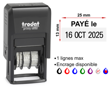 Image Tampon encreur Payé avec Date