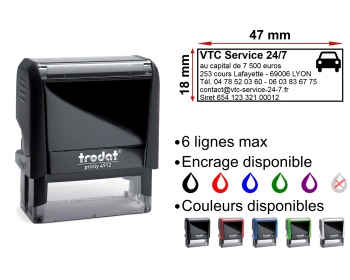 Image Tampon VTC 6 lignes/logo