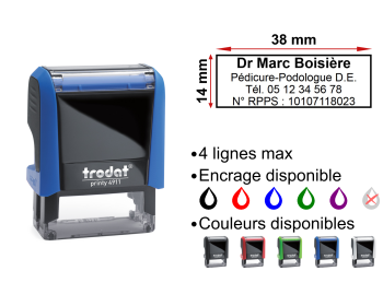 Image Tampon Pédicure-Podologue 4 lignes