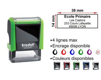 Image Tampon école primaire 4 lignes