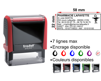 Image Tampon Pharmacie 7 lignes/logo