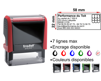 Image Tampon Couvreur 7 lignes/logo