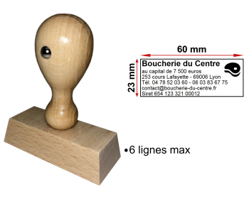 Image Tampon éco Boucherie 6 lignes/logo