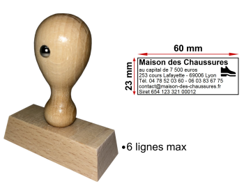 Image Tampon éco Magasin Chaussures 6 lignes/logo