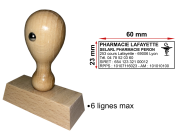 Image Tampon éco Pharmacie 6 lignes/logo