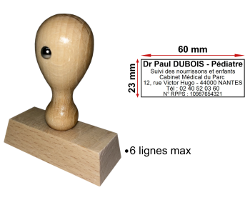 Image Tampon Bois éco Pédiatre 6 lignes