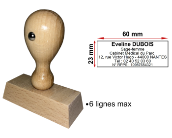 Image Tampon Bois éco Sage-femme 6 lignes