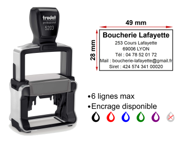 Image Tampon professionnel boucherie 6 lignes