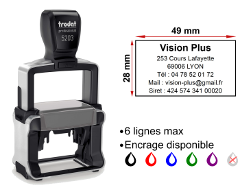 Image Tampon professionnel Opticien 6 lignes