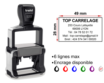 Image Tampon professionnel Carreleur 6 lignes