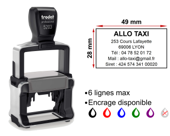 Image Tampon professionnel Taxi 6 lignes