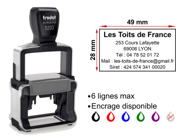 Image Tampon professionnel Couvreur 6 lignes