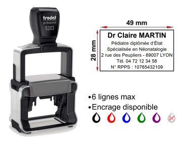 Image Tampon professionnel Pédiatre 6 lignes