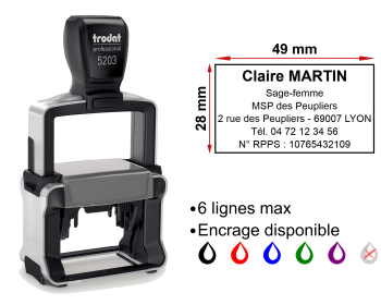 Image Tampon professionnel Sage-femme 6 lignes