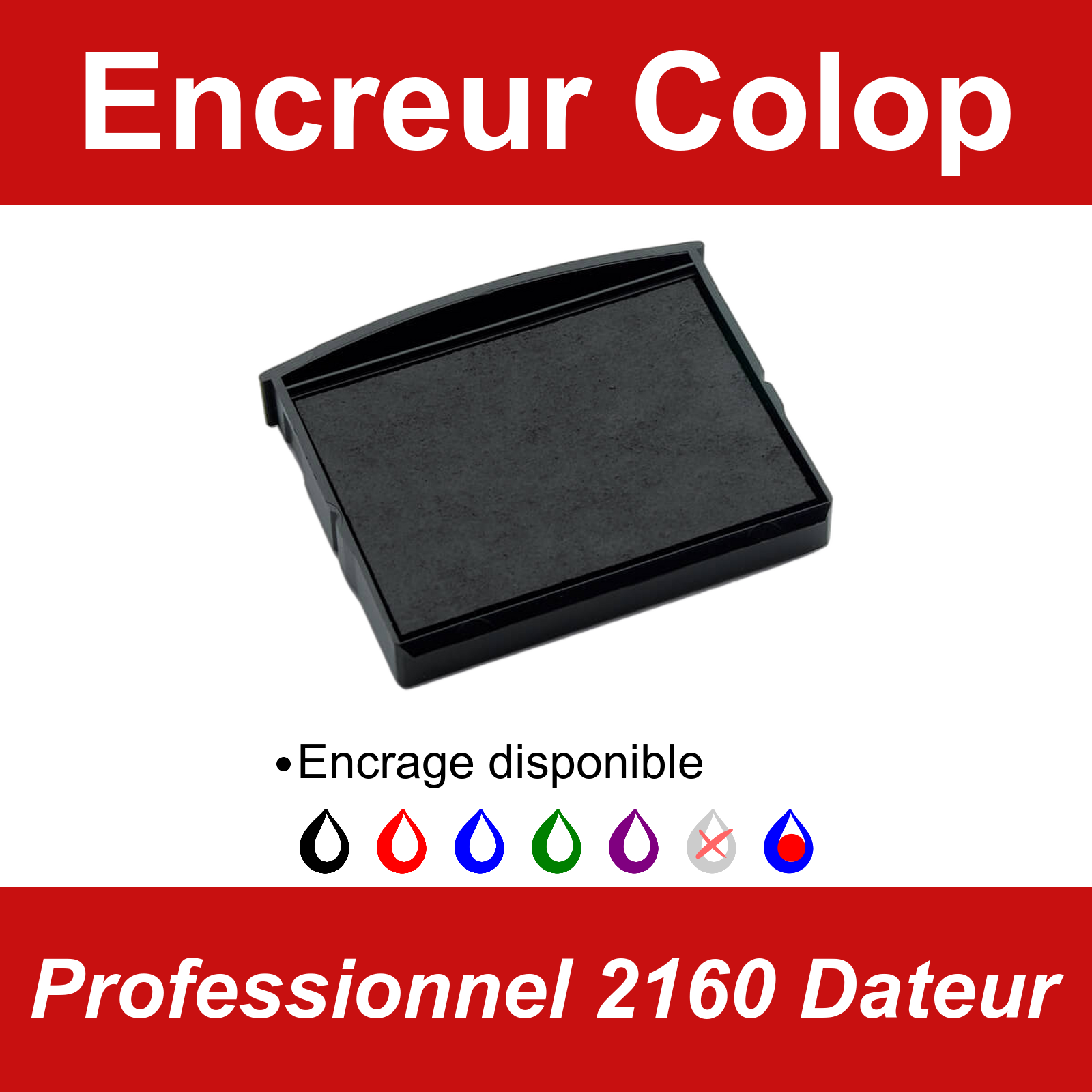 Tampons encreurs et recharge GENERIQUE Colop micro 2 - blue tampon encreur noir micro2be