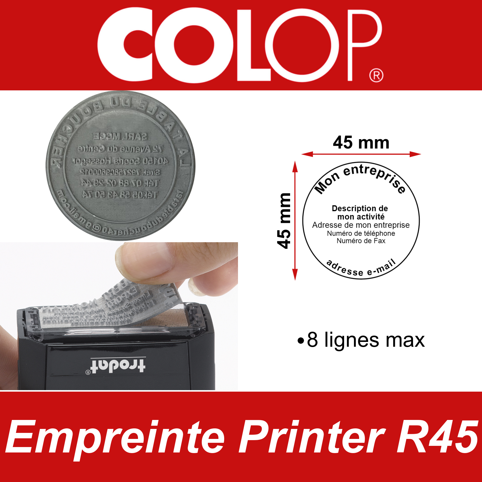 Empreinte Colop Printer R45 | Tampon Personnalisé