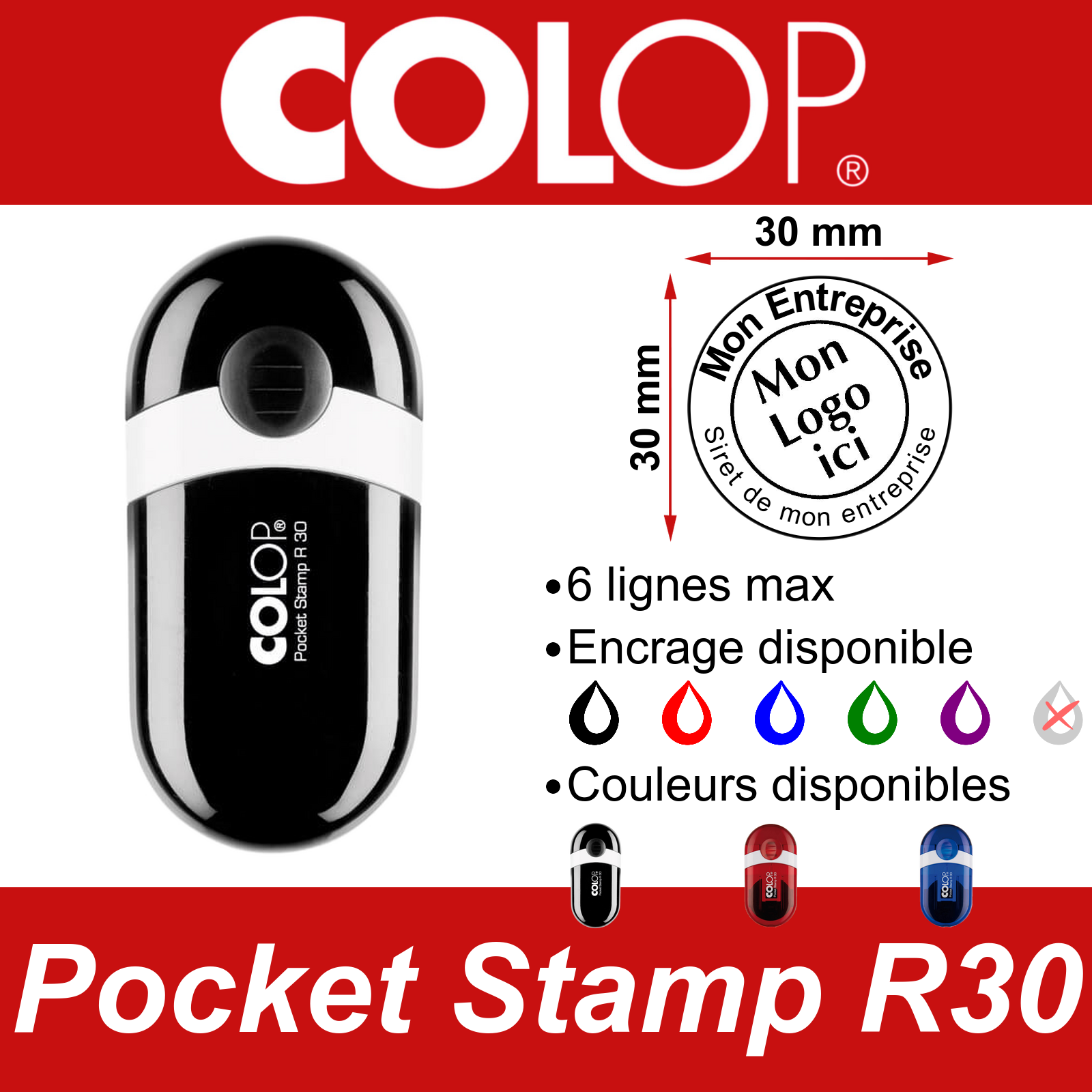 Tampon Colop Pocket Stamp R30 | Tampon Personnalisé
