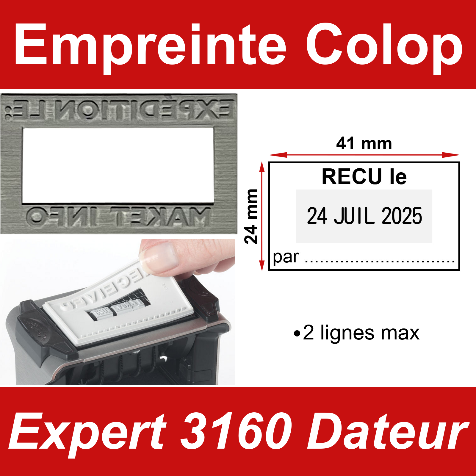 Empreinte Colop Expert 3160 Dateur | Tampon Personnalisé
