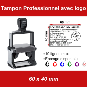 Tampon Professionnel avec logo 60x40mm