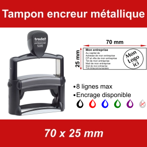Tampon encreur métallique 70x25mm