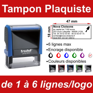 Tampon Plaquiste 6 lignes/logo