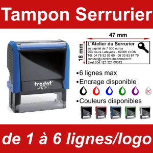 Tampon Serrurier 6 lignes/logo