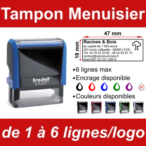 Tampon Menuisier 6 lignes/logo