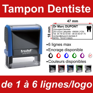Tampon Dentiste 6 lignes/logo