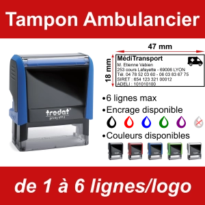 Tampon Ambulancier 6 lignes/logo