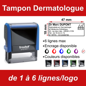 Tampon Dermatologue 6 lignes/logo