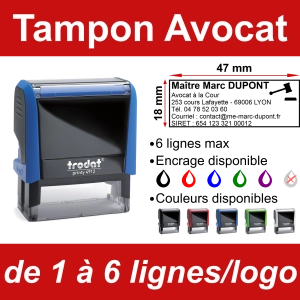 Tampon Avocat 6 lignes/logo