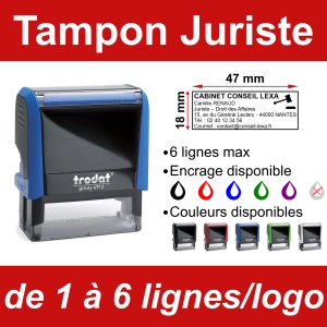 Tampon Juriste 6 lignes/logo